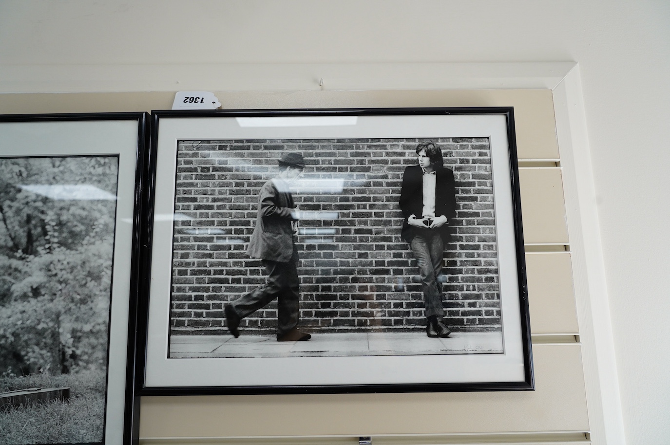 Keith Morris, two framed photographs of Nick Drake (as produced for the exhibition in 2004 at Redfern’s Music Picture Gallery), both initialled ‘KM.04’, larger frame 41cm x 51cm. Condition - good.